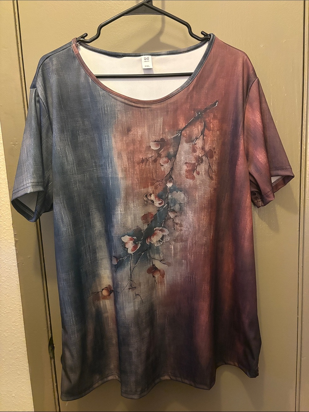 NWOT HMXRBY Floral Ombre Scoop Neck Tunic Tee 2XL